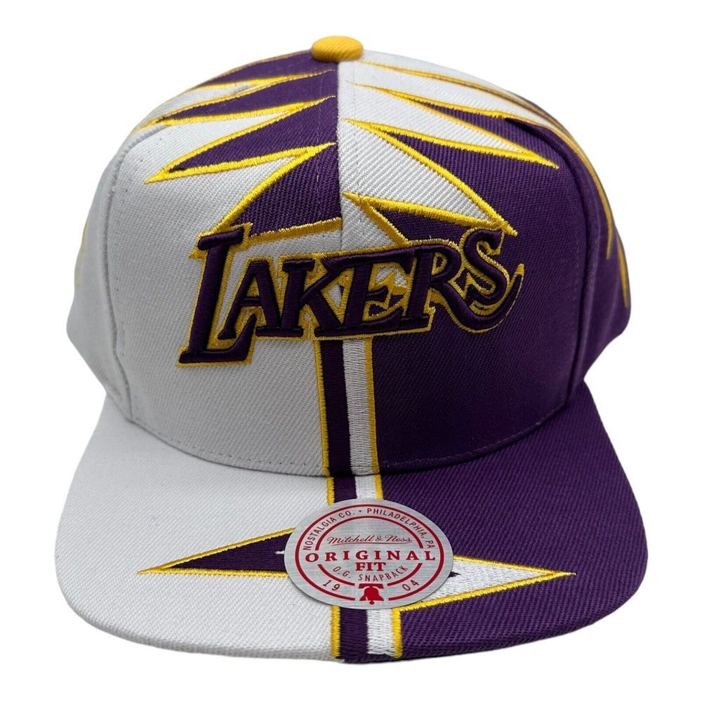 NWT Mitchell & Ness Shockwave Los Angeles Lakers Snapback Hat Cap NBA Basketball